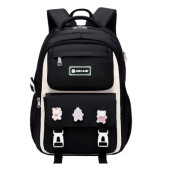 Kids Backpack Children School Bags Waterproof Primary Schoolbag Book Bag (black)